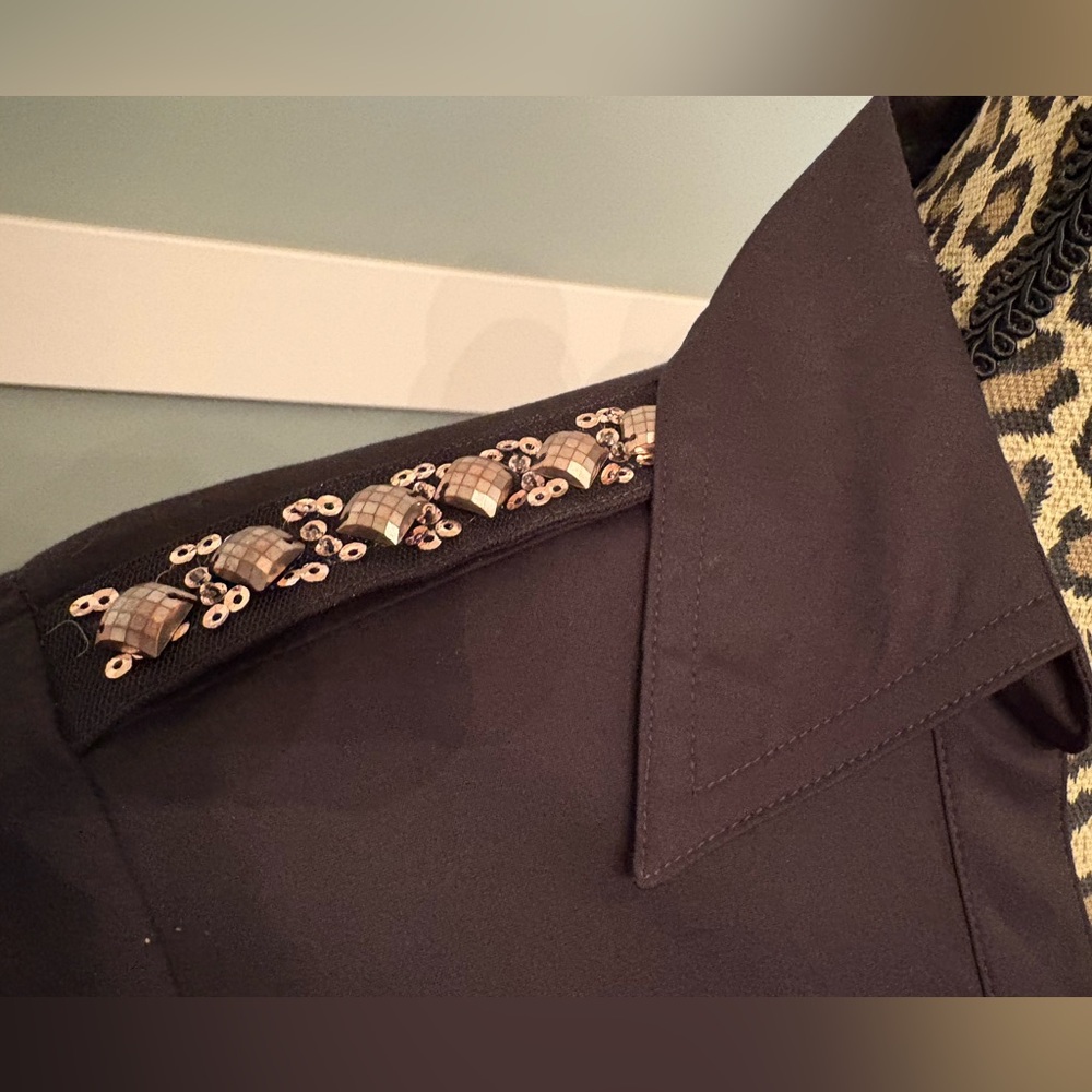 Express Black Embellished Button-Down Shirt NWT! - Picture 6 of 8